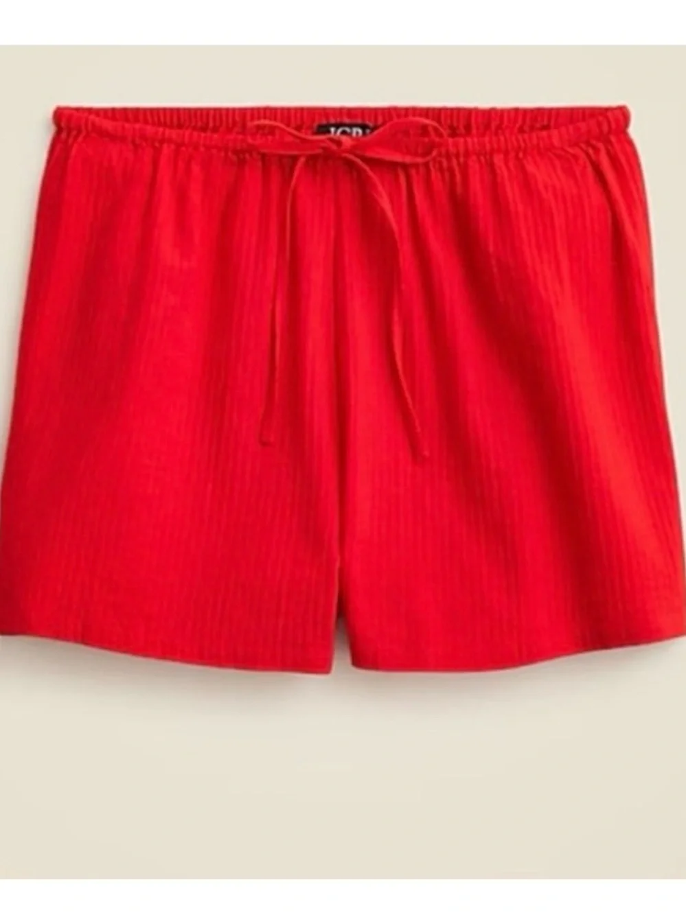NWT J. Crew Airy gauze beach short Red M